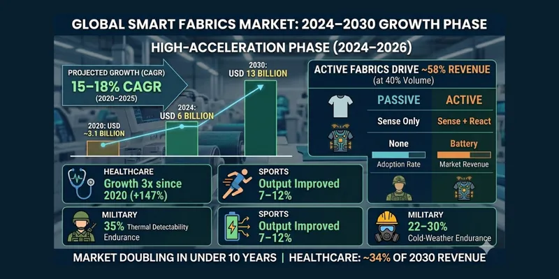 Passive and Active Smart Fabrics and Textiles 2026: Global Market Analysis, Adoption  Rates & 2030 Forecast 